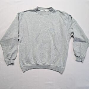 Vintage Aquila Sweatshirt Gray Blue Embroidered Logo 90s Large Mock Neck VTG